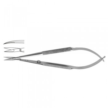 Micro Scissor Curved - Round Handle Stainless Steel, 23 cm - 9" Blade Size 10 mm